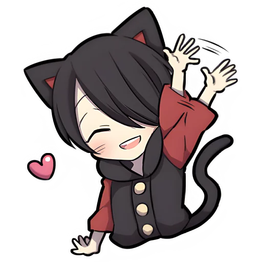 👋 Стикер «Чёрный котёнок 3» для Telegram
