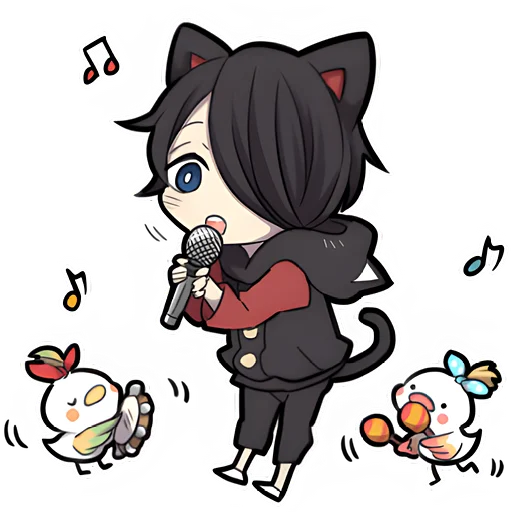 🎤 Стикер «Чёрный котёнок 3» для Telegram
