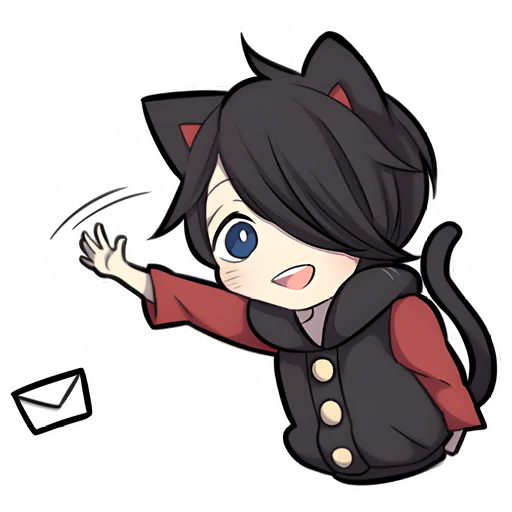 ✉ Стикер «Чёрный котёнок 3» для Telegram