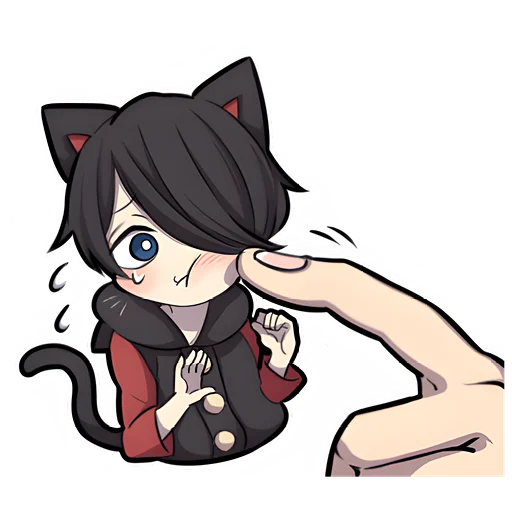 🤗 Стикер «Чёрный котёнок 3» для Telegram