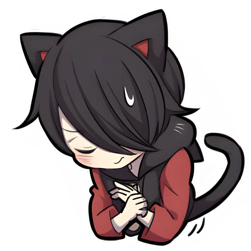 🙏 Стикер «Чёрный котёнок 3» для Telegram