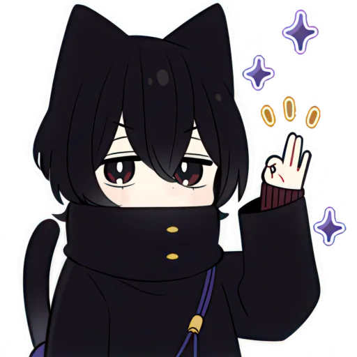 👌 Стикер «Черный котенок» для Telegram