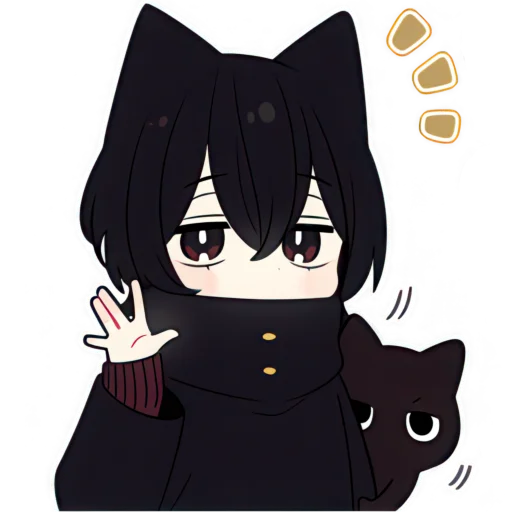 👋 Стикер «Черный котенок» для Telegram