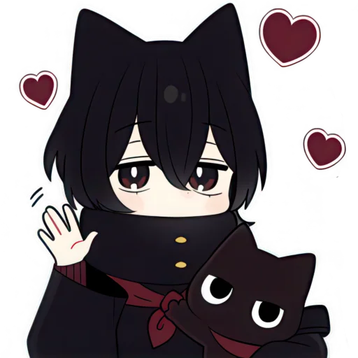 👋 Стикер «Черный котенок» для Telegram