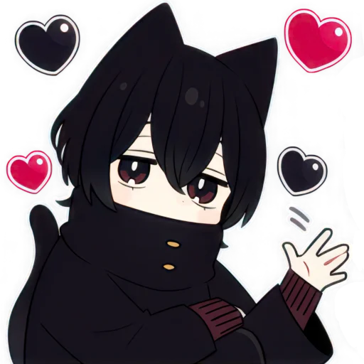 👋 Стикер «Черный котенок» для Telegram