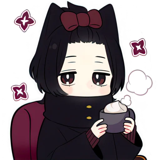 🍵 Стикер «Черный котенок» для Telegram