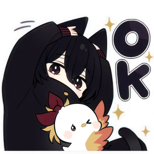 👌 Стикер «Черный котенок» для Telegram