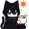 🥗 Эмодзи «Черный котенок» для Telegram