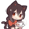 ☕️ Эмодзи «Черная киса» для Telegram