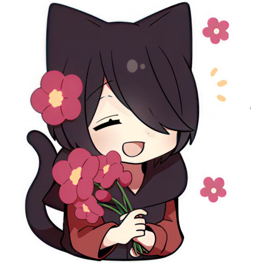 💐 Стикер «Чёрный котёнок» для Telegram