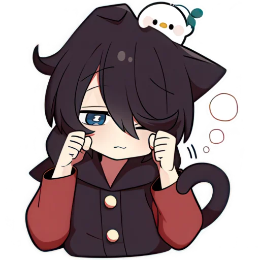 🥱 Стикер «Чёрный котёнок» для Telegram