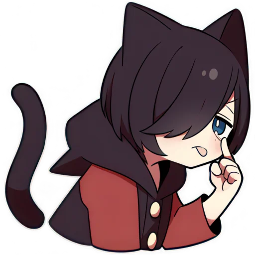 😛 Стикер «Чёрный котёнок» для Telegram