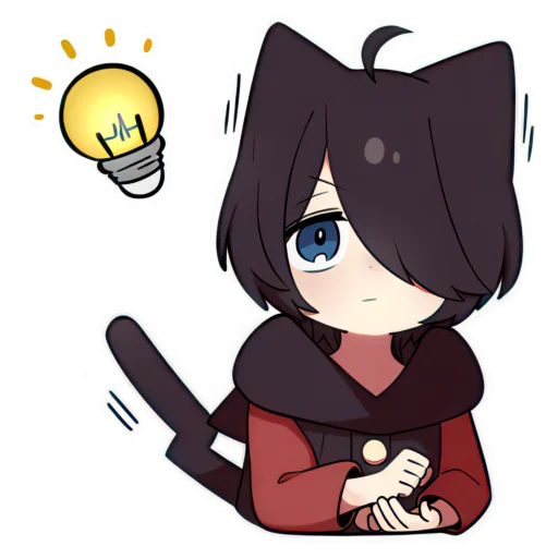 💡 Стикер «Чёрный котёнок» для Telegram