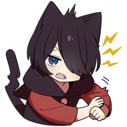 ✊ Стикер «Чёрный котёнок» для Telegram