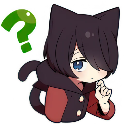 🧐 Стикер «Чёрный котёнок» для Telegram