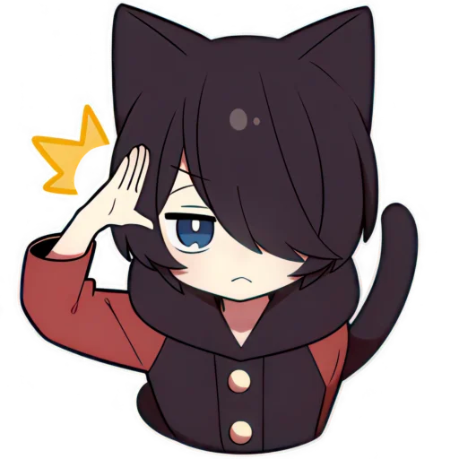 🫡 Стикер «Чёрный котёнок» для Telegram