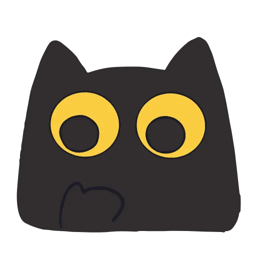 Стикер 5 Black Kitty