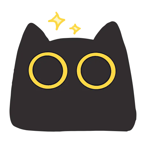 Стикер 3 Black Kitty