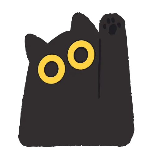 Стикер 34 Black Kitty