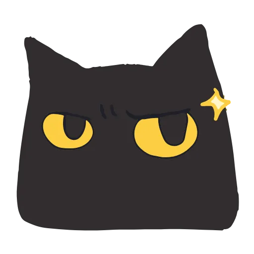 Стикер 8 Black Kitty