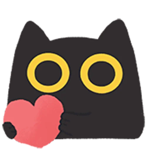 Стикер 21 black kitty sticker pack