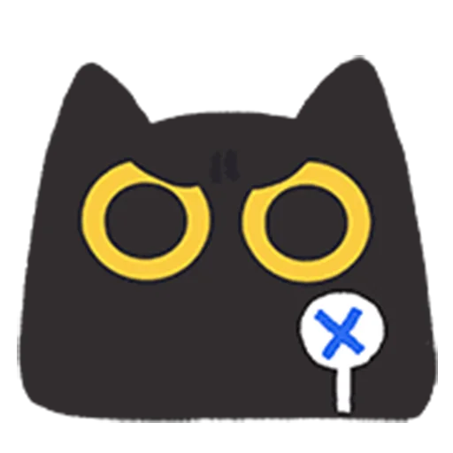 Стикер 16 black kitty sticker pack