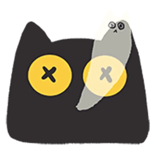 Стикер 10 black kitty sticker pack