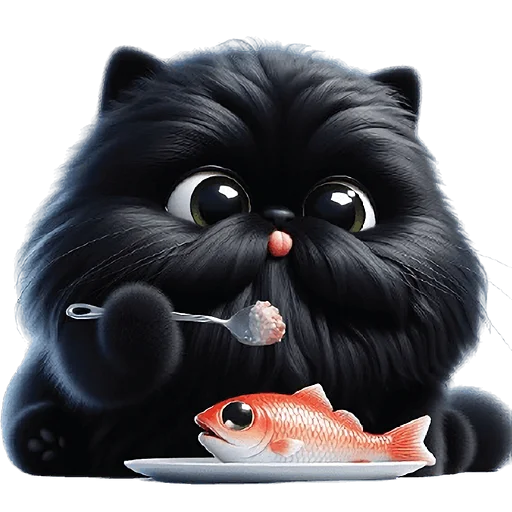 😋 Стикер «Черный котэ» для Telegram