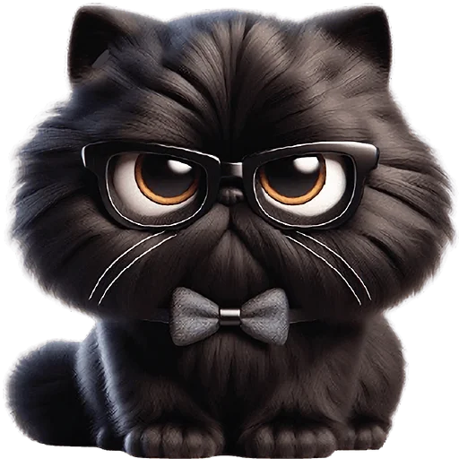 🤓 Стикер «Черный котэ» для Telegram