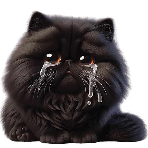 😭 Стикер «Черный котэ» для Telegram
