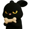 🦴 Эмодзи «Черный кролик» для Telegram