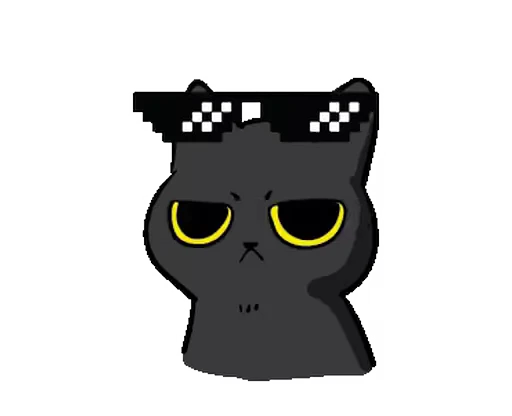 🐾 Стикер «Black Cat Misty» для Telegram