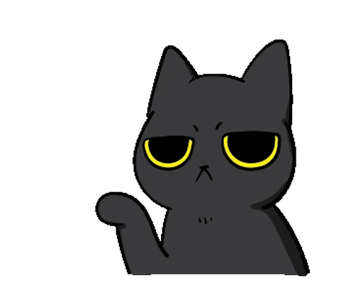 🐾 Стикер «Black Cat Misty» для Telegram