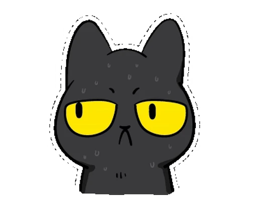 🐾 Стикер «Black Cat Misty» для Telegram