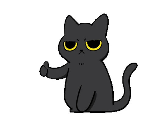 🐾 Стикер «Black Cat Misty» для Telegram