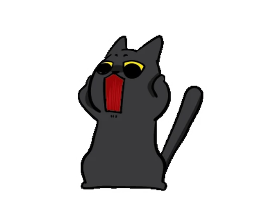 🐾 Стикер «Black Cat Misty» для Telegram