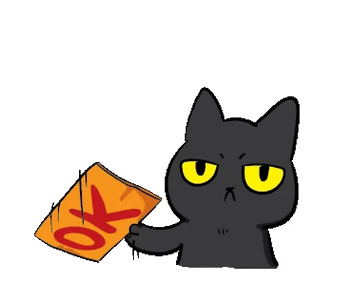 🐾 Стикер «Black Cat Misty» для Telegram