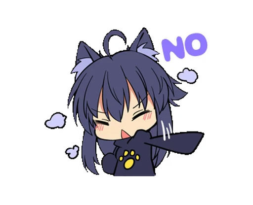 🙅‍♀️ Стикер «Black Cat Momo» для Telegram