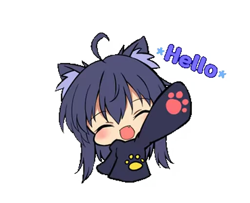 👋 Стикер «Black Cat Momo» для Telegram