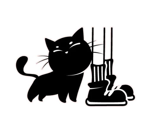 😻 Стикер «Чёрный котик» для Telegram