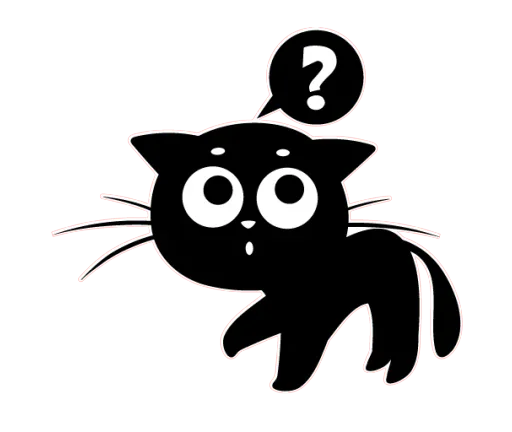 🤔 Стикер «Чёрный котик» для Telegram
