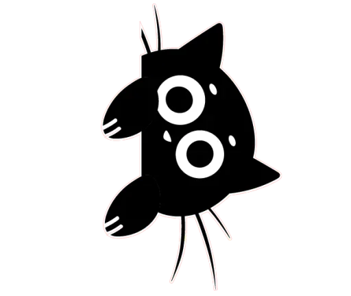 🥺 Стикер «Чёрный котик» для Telegram