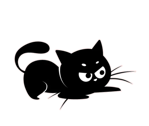👀 Стикер «Чёрный котик» для Telegram