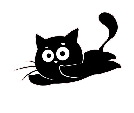 ☺️ Стикер «Чёрный котик» для Telegram