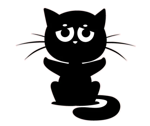 🤗 Стикер «Чёрный котик» для Telegram