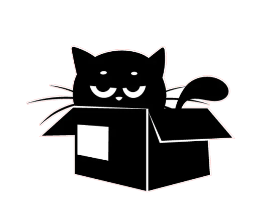 📦 Стикер «Чёрный котик» для Telegram