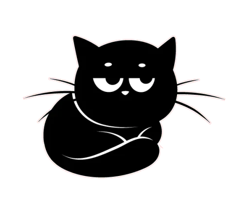 😒 Стикер «Чёрный котик» для Telegram