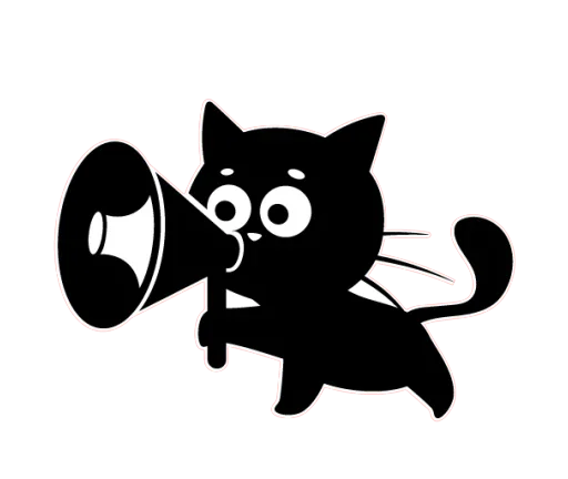 📢 Стикер «Чёрный котик» для Telegram