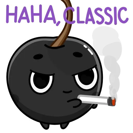 🚬 Эмодзи «Black Cherry Club - чёрная вишенка» для Telegram