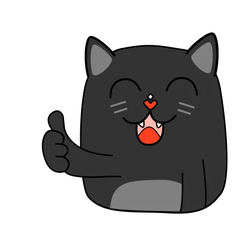 👍 Стикер «BlackCyberCat» для Telegram